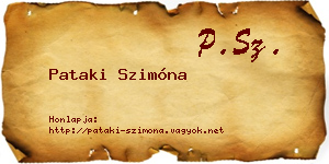 Pataki Szimóna névjegykártya